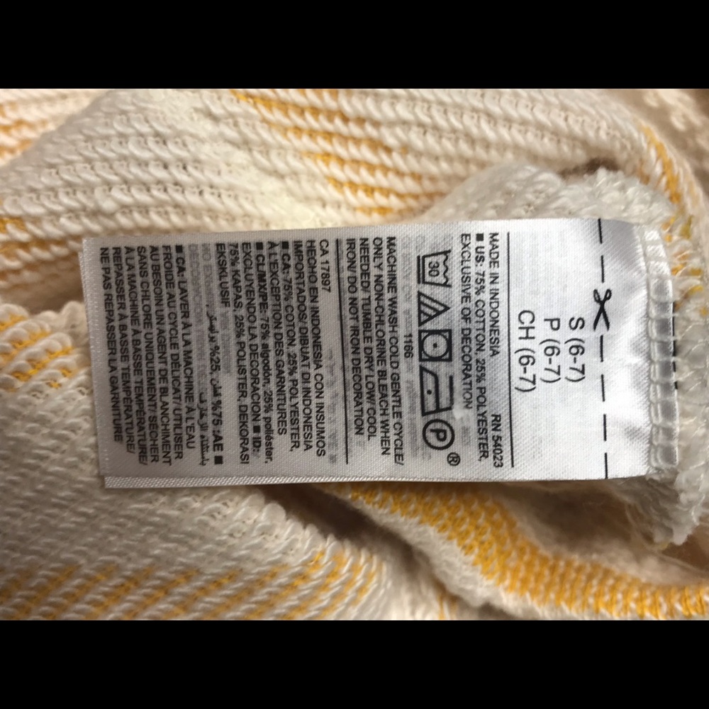 Old Navy Striped Graphic Cali-Fleece Hoodie S 6-7 - Picture 8 of 8